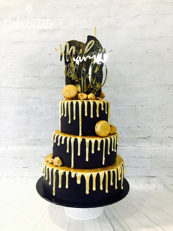 Golden rock Birthday cake